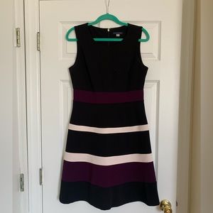 Sleeveless Black and Purple Dress